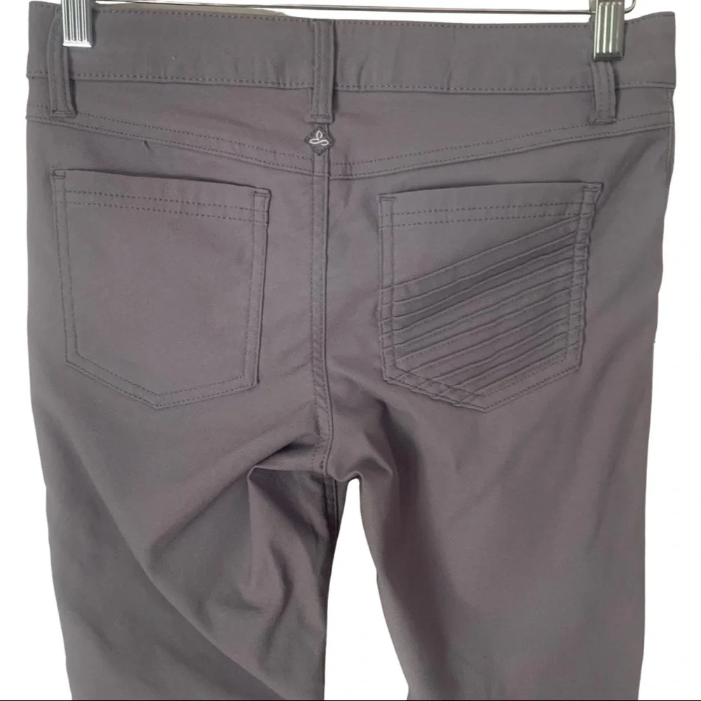 PRANA Brenna Moto Stretch Skinny Pants Mid Rise Gravel Nylon Size 2 - Picture 11 of 15